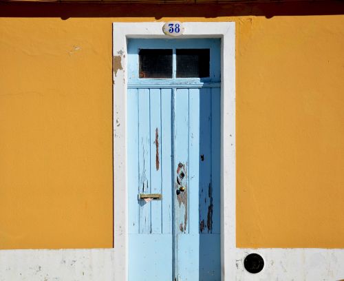 yellow vintage door