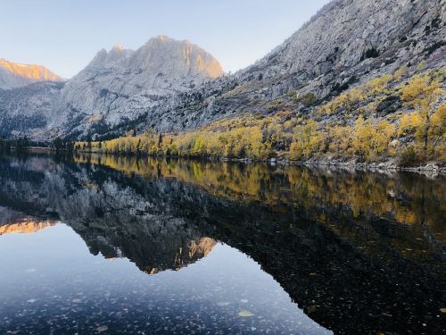 yellow mountain lake