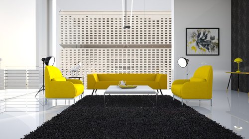 yellow  black  chair