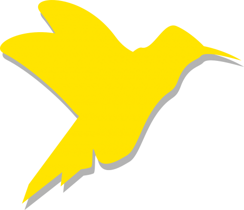 yellow silhouette bird