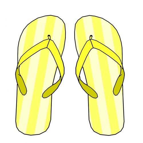 Yellow &amp; White Stripe Flip Flops