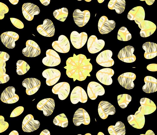Yellow Heart Kaleidoscope
