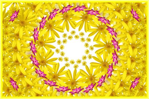 Yellow Mandala With Flowers