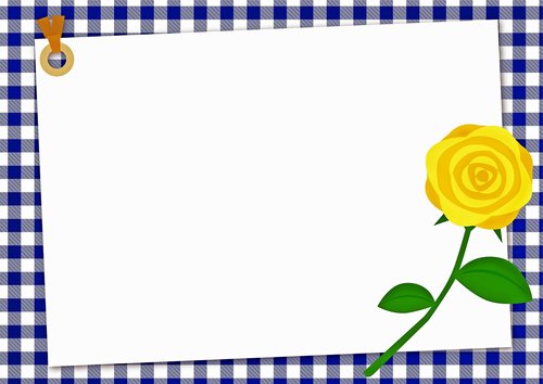 yellow rose background  blue checkered  scrapbook paper