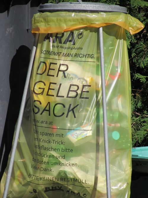 yellow sack recycling plastic