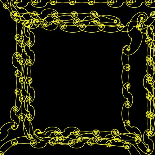 Yellow Spiral Arabesque Frame