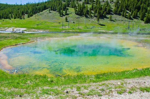 yellow stone  scenic  nature