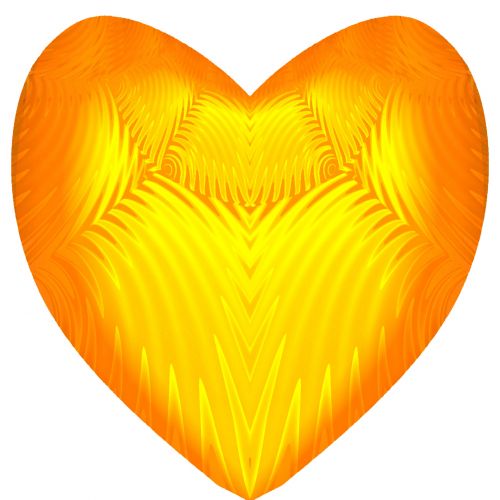 Yellow Swirl Orange Heart