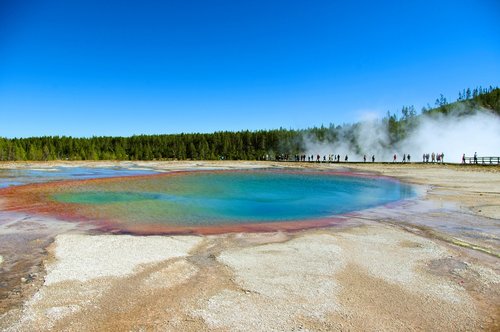 yellowstone's turquoise pool  hot  yellowstone