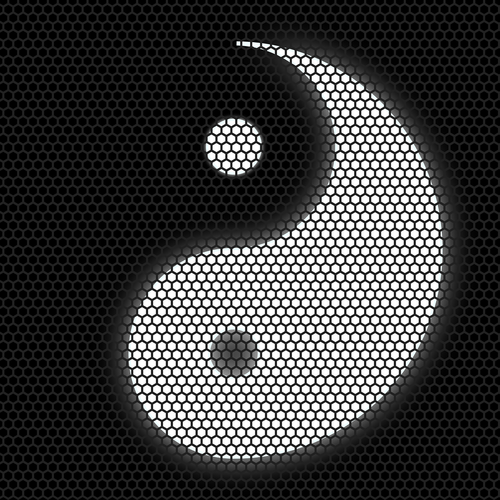 yin yang  symbol  silhouette