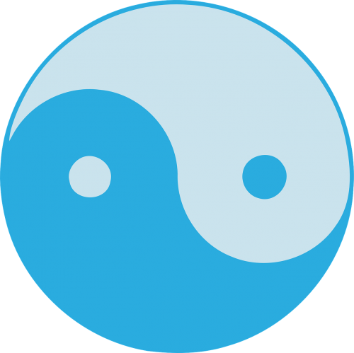 yin yang blue opposites