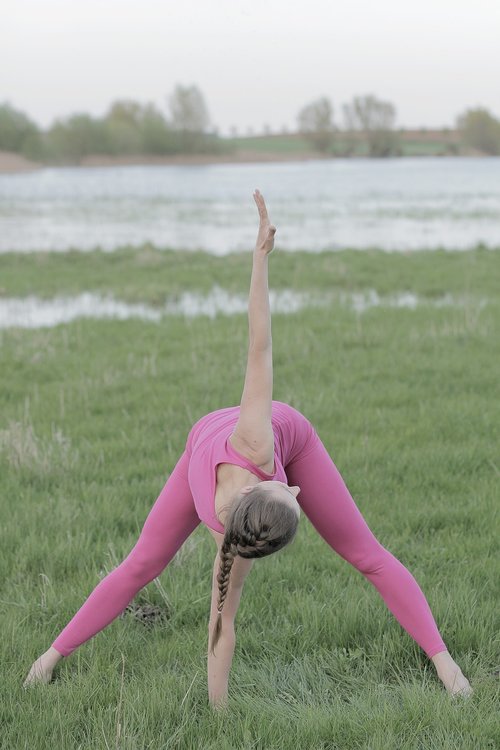 yoga  asana  grass