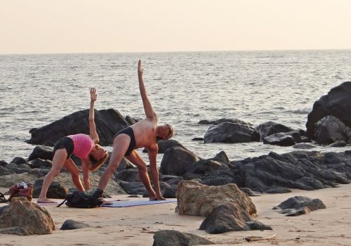 yoga beach sea