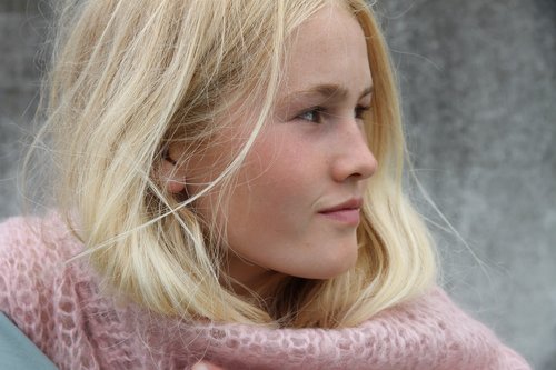 young girl  stylish  blonde