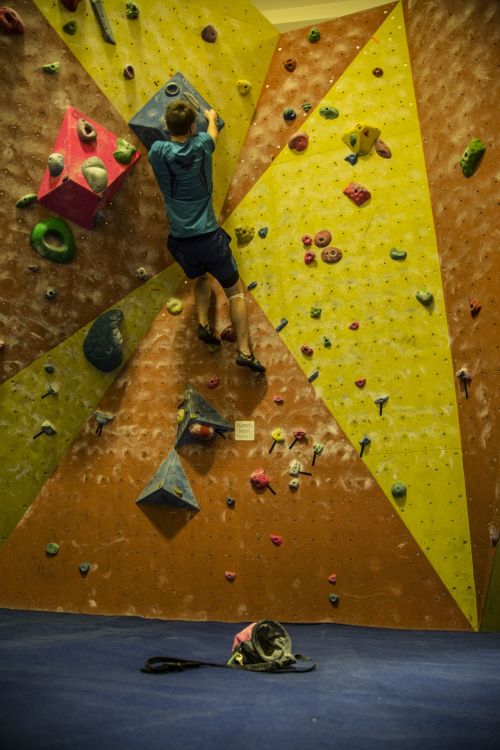 Young Man&#039;s Climbing