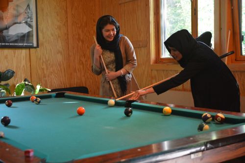 youth centre girl billiards