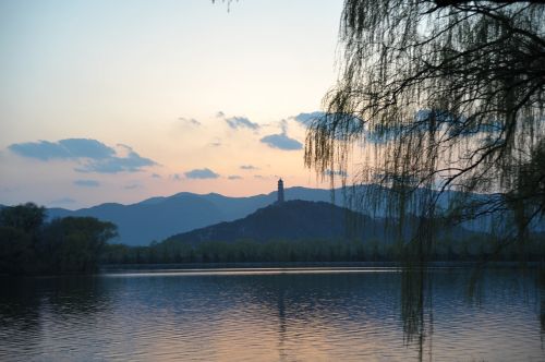 yuquan mountain sunset overlooking the