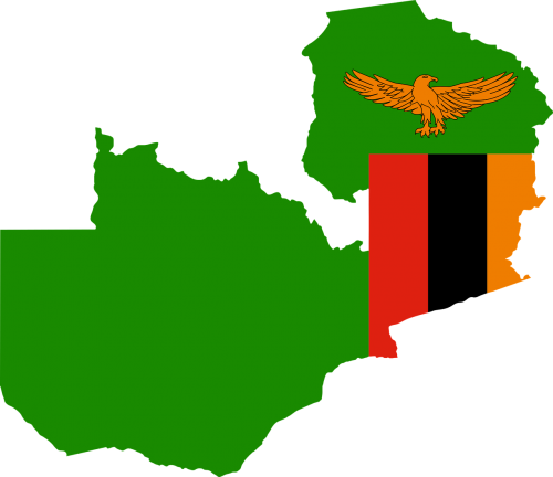 zambia flag map