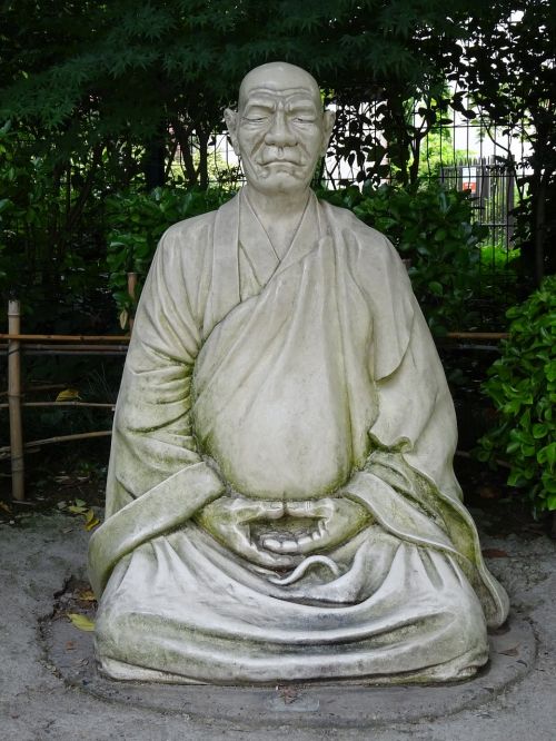 zen monk statue