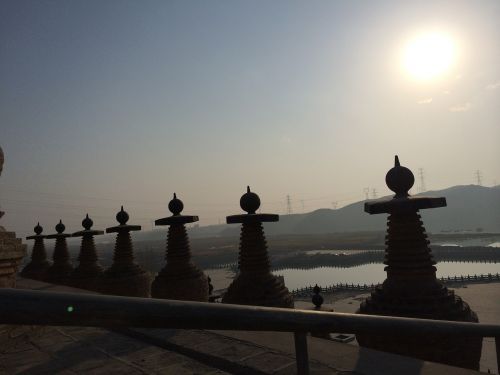 zen the morning sun stupa