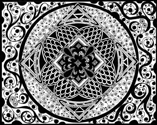 zentangle pictures black and white drawing
