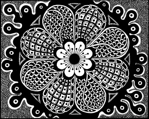 zentangle pictures drawing black and white