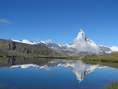 zermatt mirror lake mountains