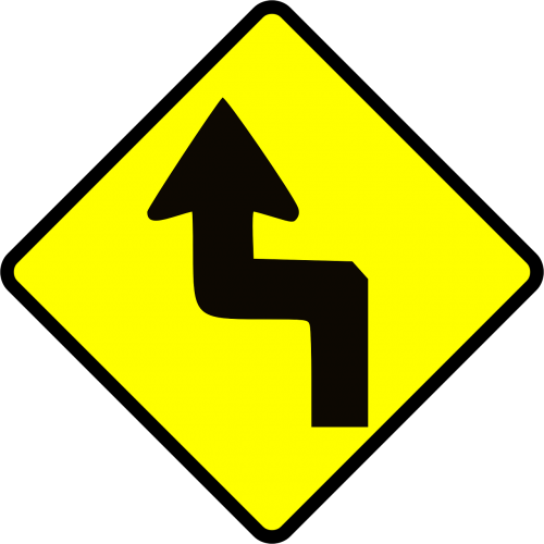 zigzag caution road