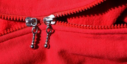 zip clothing close up