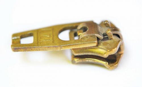 zipper metal gold color