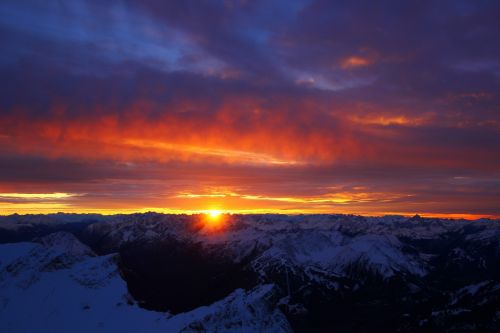 zugspitze bavaria afterglow