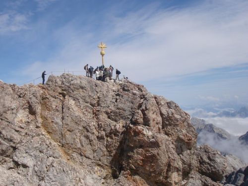 zugspitze summit cross zugspitze massif