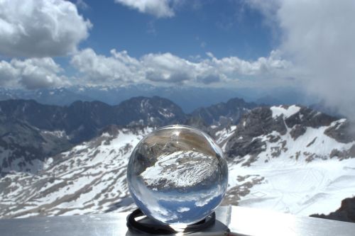zugspitze glass ball globe image