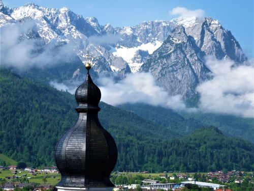 zugspitze mountains snow