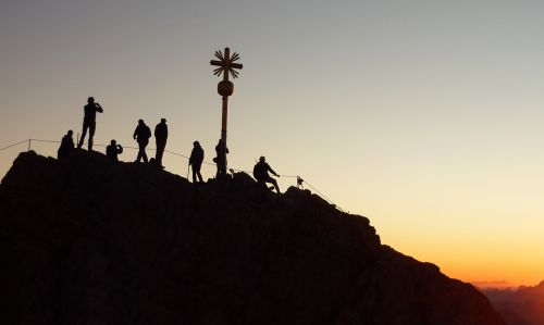 zugspitze mountaineer sunrise